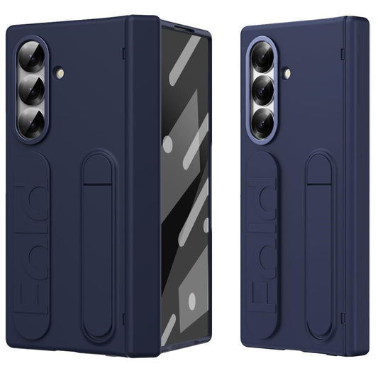 Samsung Galaxy Z Fold7 Skin Feel Case with Silicon Band, Stand & HInge Protection - Blue