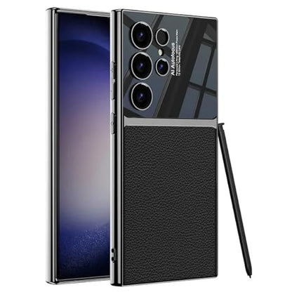Samsung S24 Ultra Gkk Half Synthetic Leather Electroplating Camera Shing Case