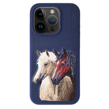 Santa Barbara Isidor Series Genuine Leather Case for iPhone 15 Pro Max - Blue