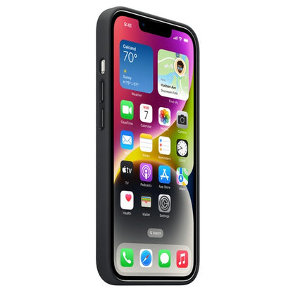 iPhone 13 Leather Back Cover Case with MagSafe - Black