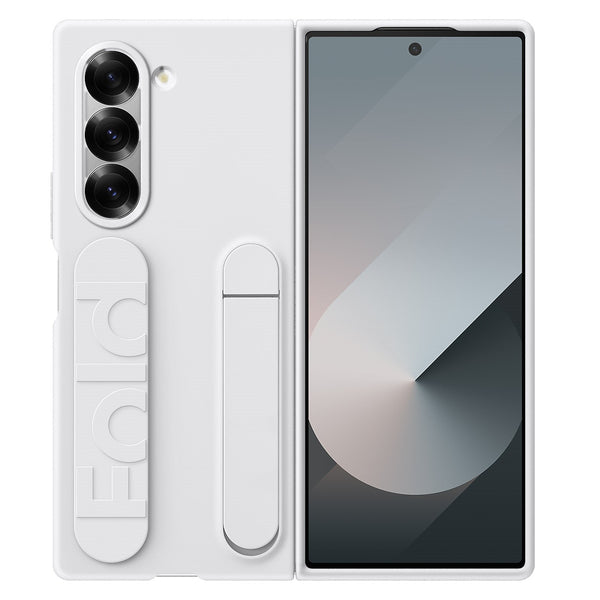 Samsung galaxy Z Fold5 Matte Skin Feel Case with Inbuilt Band & Stand - White