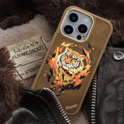 iPhone 16 Pro Nimmy Dazzling Embroidery Back Case with MagSafe -Tiger