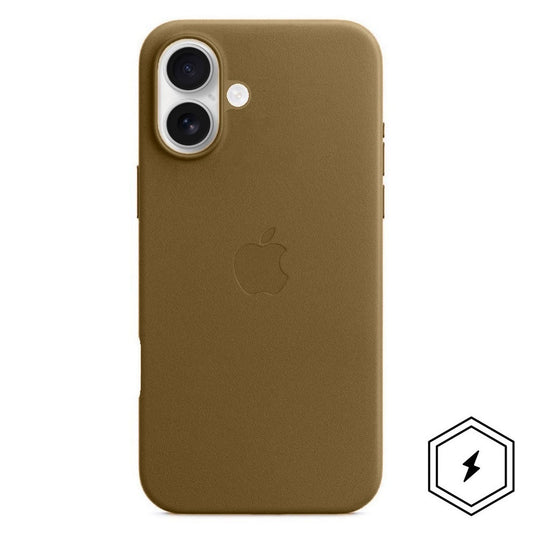 Apple iPhone 16 Plus Leather Back Cover Case with MagSafe - Natural Titanium