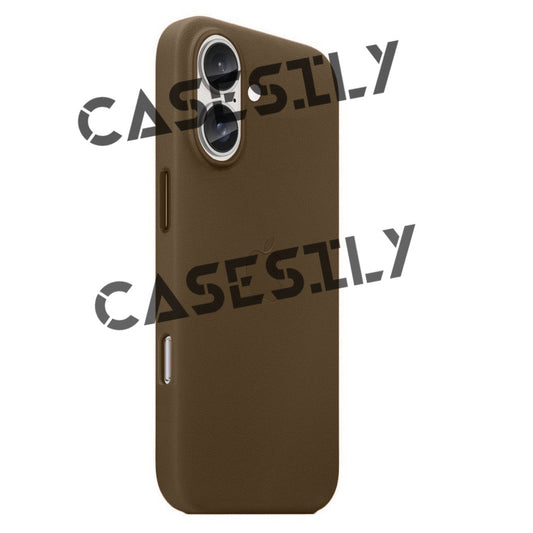 iPhone 16 Leather Back Cover Case - Natural Titanium