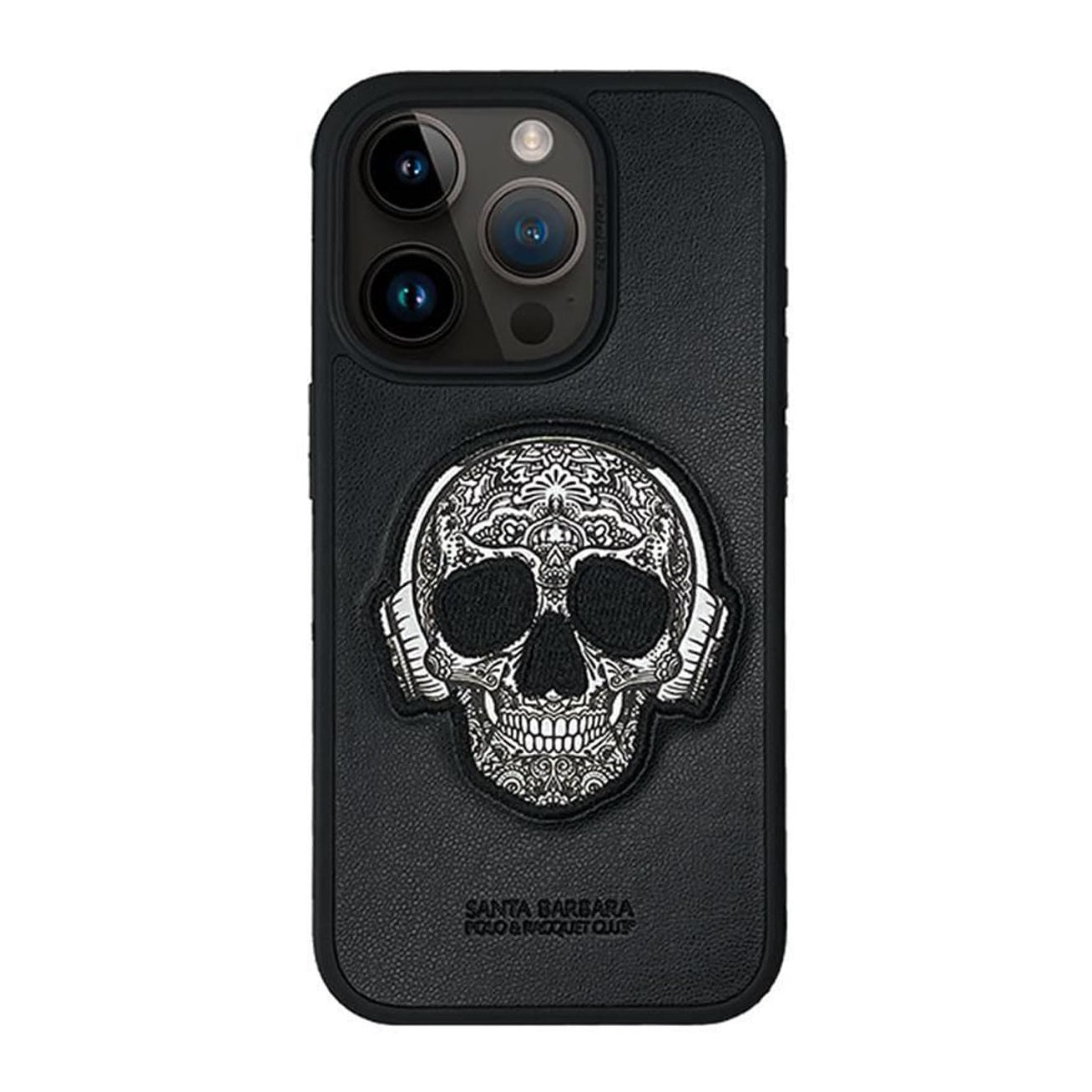 iPhone 15 Pro Max Santa Barbara Patti Series Leather Case - Black