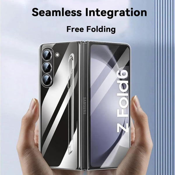 Samsung Galaxy Z Fold 6 Cristal Clear Transparent Case with S Pen & Front Glass Protection - Clear