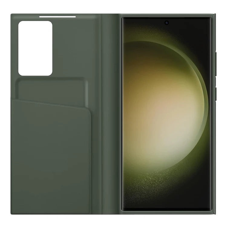 Samsung Galaxy S23 Ultra S-View Window Flip Wallet Case with Control - Green