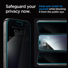 Easy Fit Privacy Tempered Glass Screen Protector For iPhone 15 Pro Max-Pack of 2