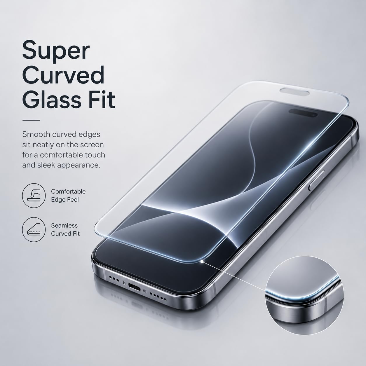 8K Borderless Tempered Glass Screen Protector – Ultra-Clear Edge-to-Edge Protection for iPhones - Pack of 2