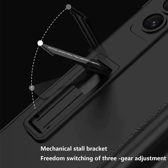 Samsung Galaxy Z Fold 5 Anti-Drop Protective Case With Front Glass & Pen Holder-Green