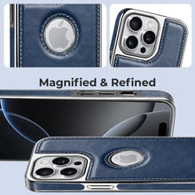 iPhone 13 Pro Luxurious Chrome Leather Case - Blue