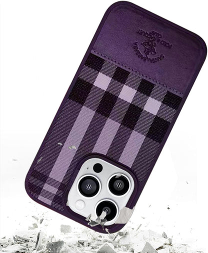 iPhone 14 Pro Santa Barbara Cyril Series Leather Case - Purple