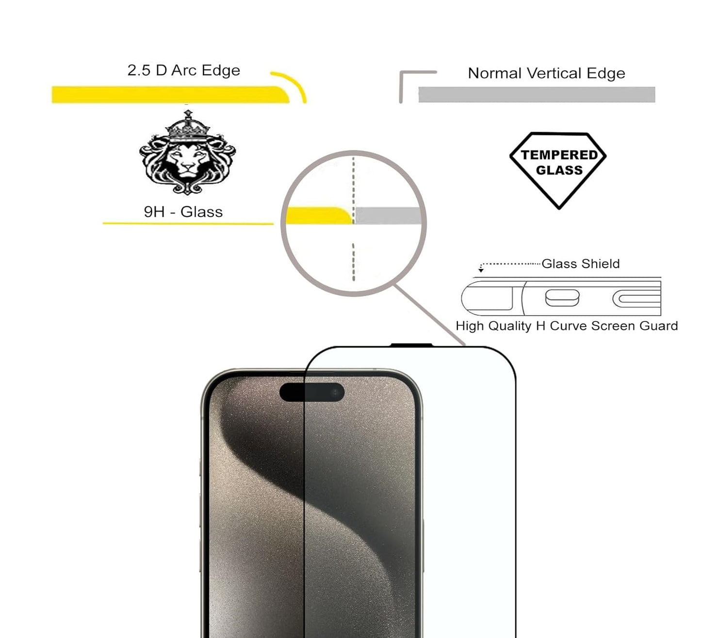 HD Tempered Glass for iPhone 15 Pro Max