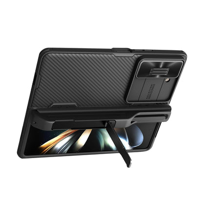 Samsung Galaxy Z Fold 5 Camshield Camera Protective Case Cover With Stand - Black