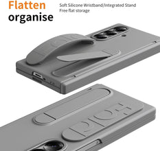 Samsung Galaxy Z Fold7 Skin Feel Case with Silicon Band, Stand & HInge Protection
