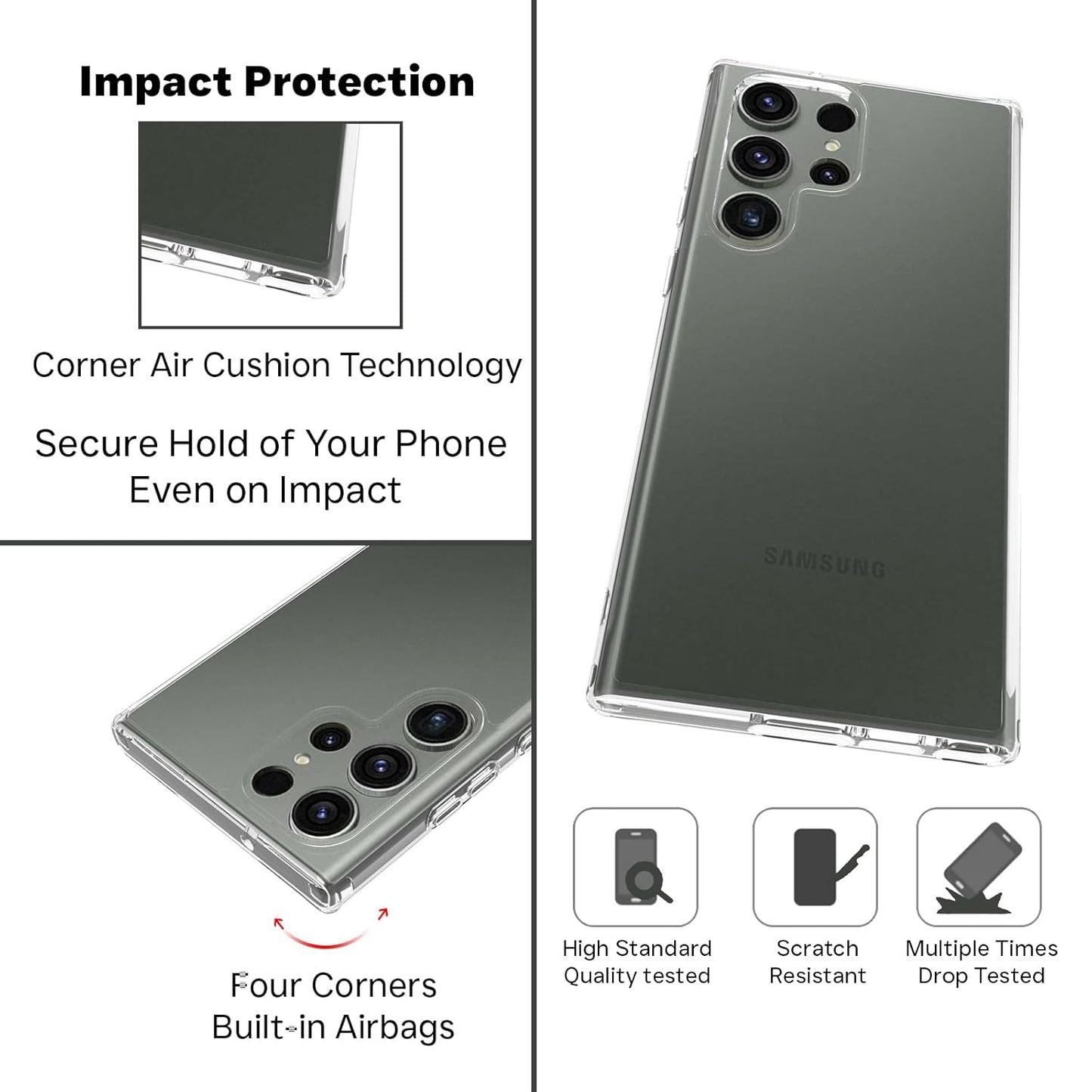 Samsung Galaxy S23 Ultra Clear Hard Shell Case - Transparent