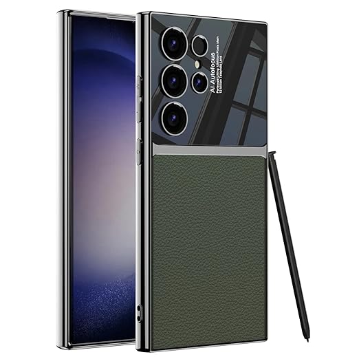 Samsung S24 Ultra Gkk Half Synthetic Leather Electroplating Camera Shing Case