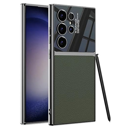 Samsung S24 Ultra Gkk Half Synthetic Leather Electroplating Camera Shing Case