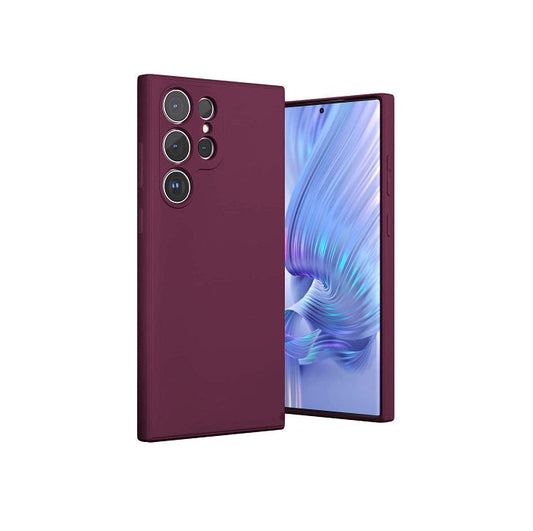 Samsung Galaxy S24 Plus Liquid Silicon Case With Logo-Wine