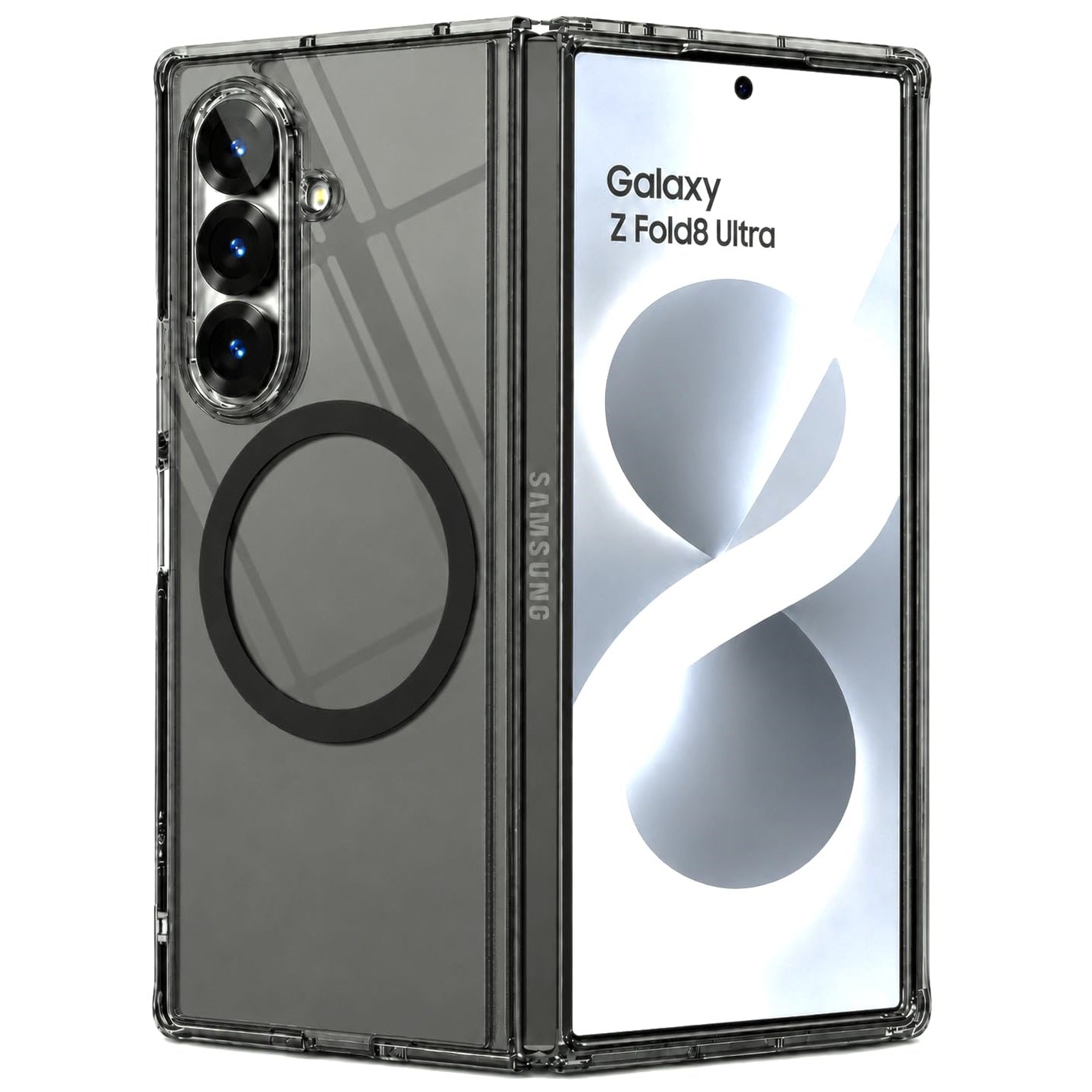 Samsung Galaxy Z Fold 8 Ultra Cristal Clear Anti-Yellow Hard PC Magsafe Case - Smoke