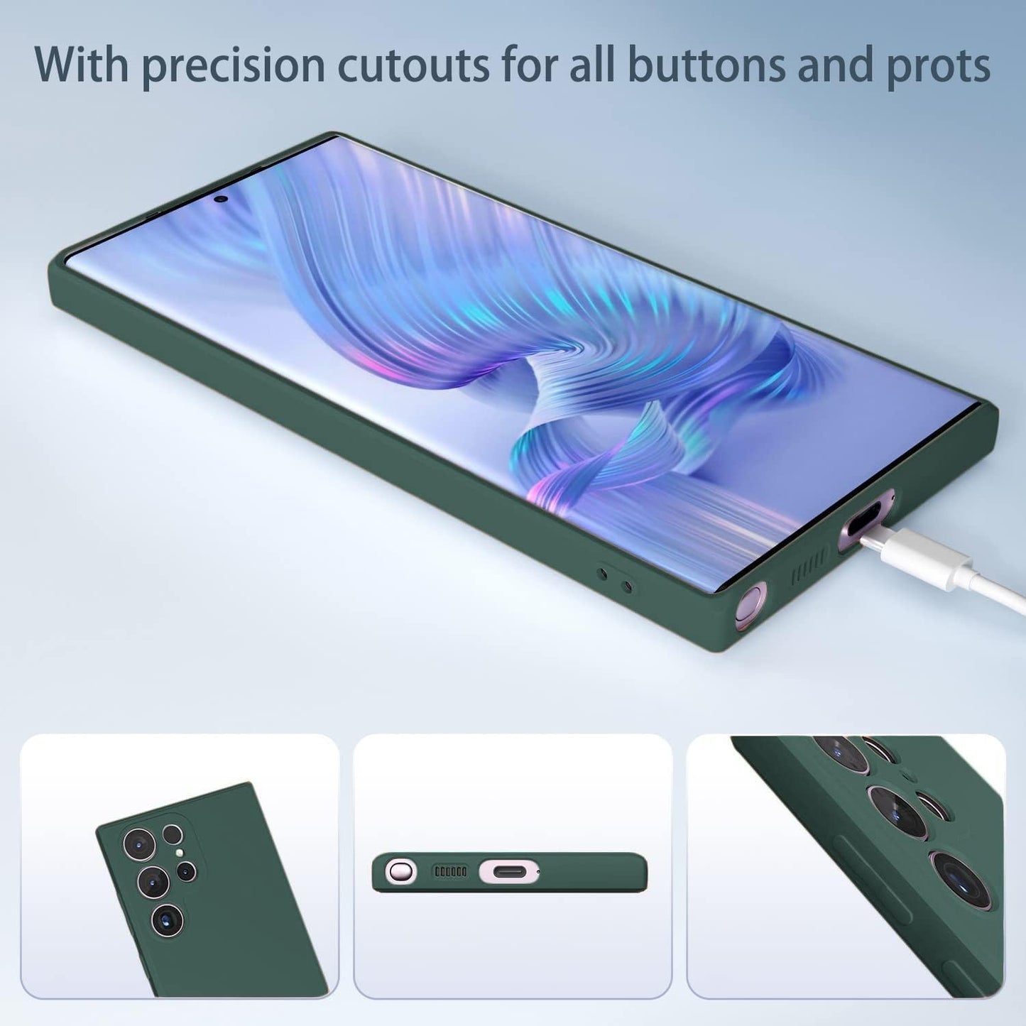 Samsung Galaxy S24 Plus Liquid Silicon Case With Logo-Green
