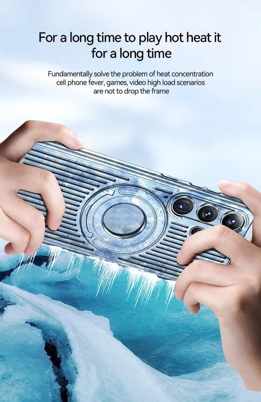 Samsung Galaxy S24 Ultra Magnetic Stand Hard Shell Cooling Case