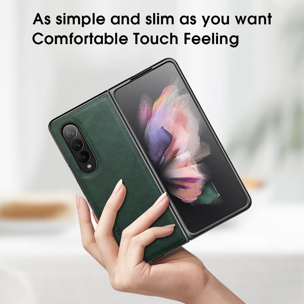 Samsung Galaxy Z Fold 4 Leather Case Simple Sleek Protection - Green