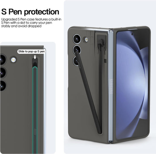 Samsung Galaxy Z Fold 5 Skin Feel Slim Matte Case with Stylus - Grey