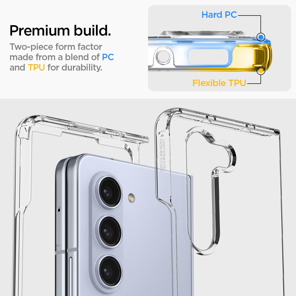 Samsung Galaxy Z Fold 5 Cristal Clear Slim Fit Case - Transparent