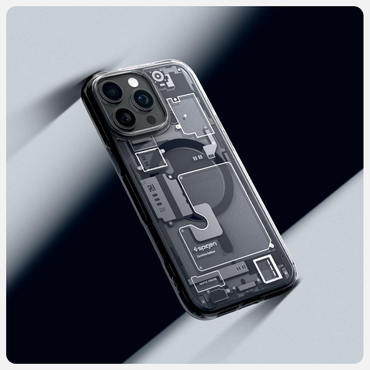 iPhone 16 Pro Machine Style Ultra Hybrid Zero One Shockproof Case with Magsafe - Black