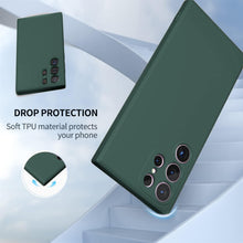 Samsung Galaxy S22 Ultra Liquid Silicon Case With Logo - Green