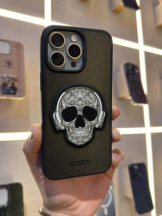 iPhone 15 Pro Max Santa Barbara Patti Series Leather Case - Black