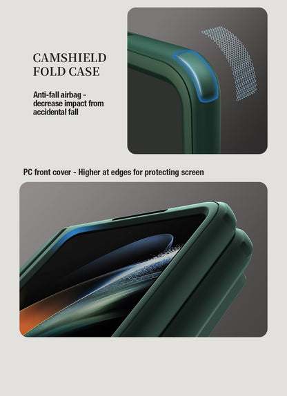 Samsung Galaxy Z Fold 5 Camshield Camera Protective Case Cover With Stand - Black