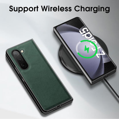 Samsung Galaxy Z Fold 5 Plain Leather Case - Green