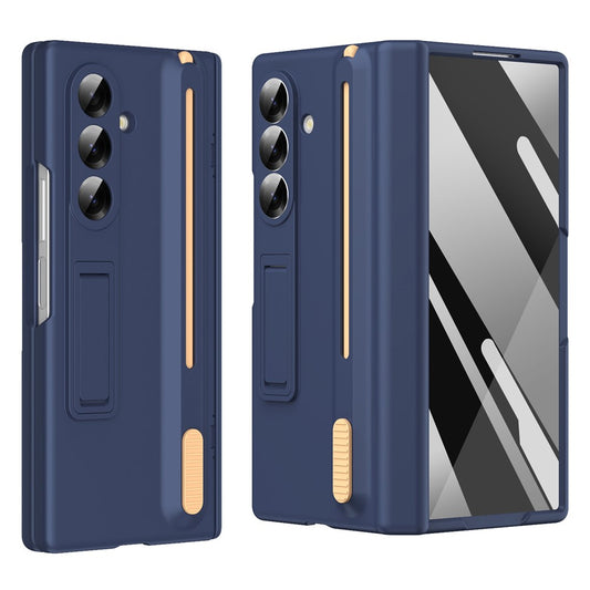 Samsung Galaxy Z Fold7 S Pen Slider Case with Stand & Glass Protection - Blue