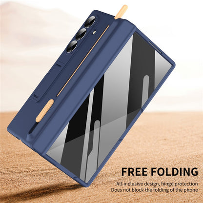 Samsung Galaxy Z Fold7 S Pen Slider Case with Stand & Glass Protection - Blue