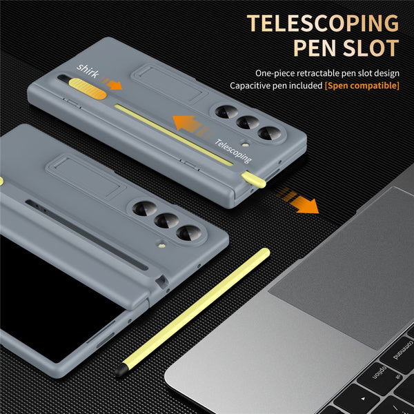 Samsung Galaxy Z Fold7 S Pen Slider Case with Stand & Glass Protection