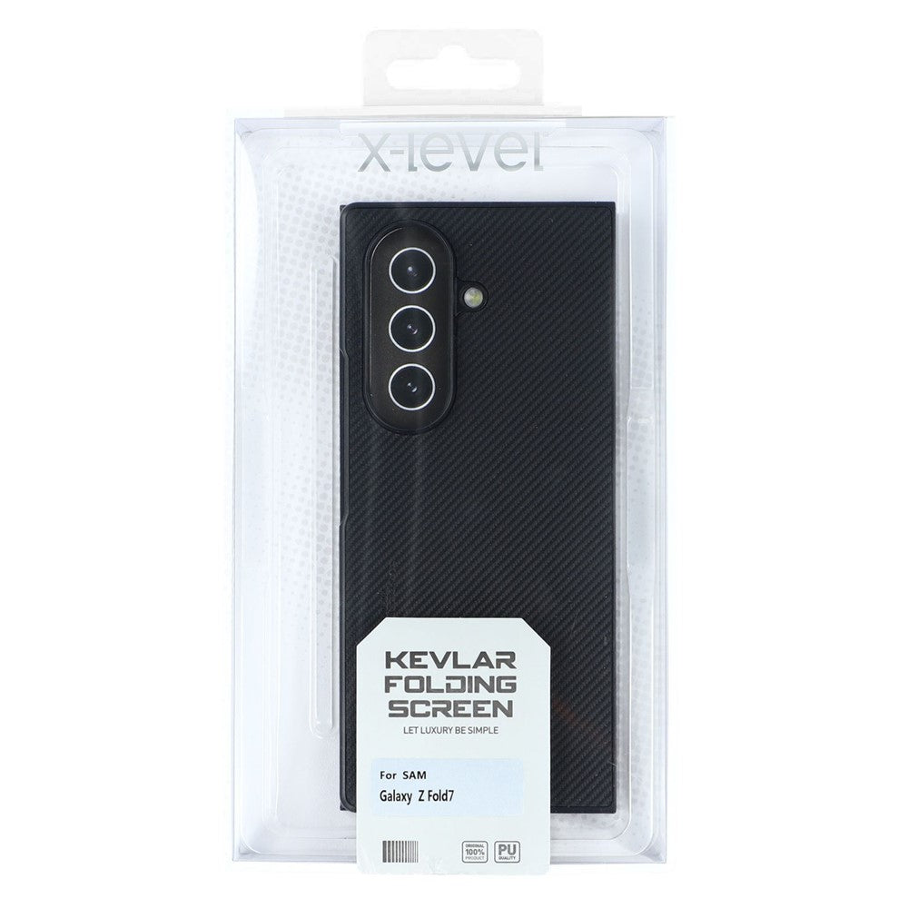 Samsung Galaxy Z Fold 7 X-LEVEL Kevlar Folding Micro Carbon Case - Black