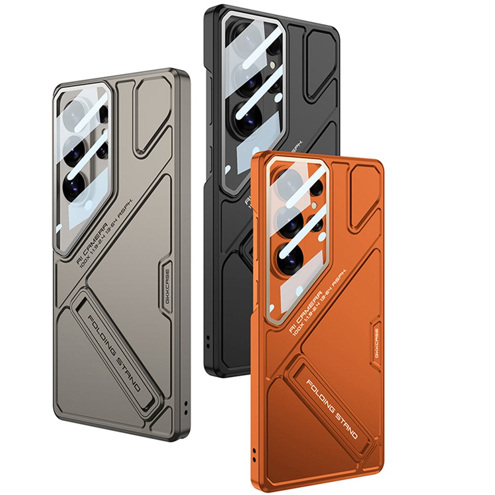 Samsung Galaxy S26 Ultra 5G GKK Mech Style Ultra-thin Folding PC Case with Camera Glass Protection