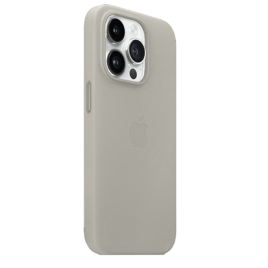 iPhone 15 Pro Leather Case with Magsafe - Gray