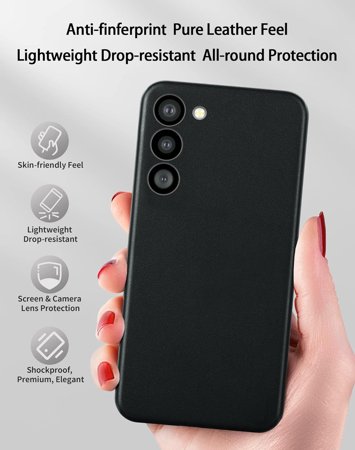 Samsung Galaxy S24 Plus Vegan Leather Case - Black