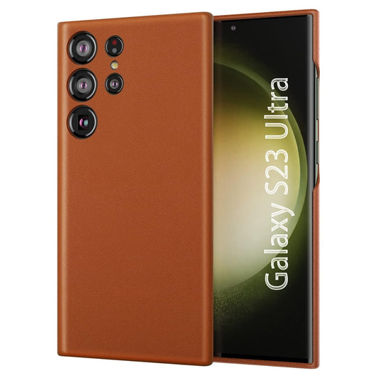 Samsung Galaxy S23 Ultra Leather Back Cover Case Slim Profile - Brown