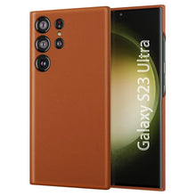 Samsung Galaxy S23 Ultra Leather Back Cover Case Slim Profile - Brown