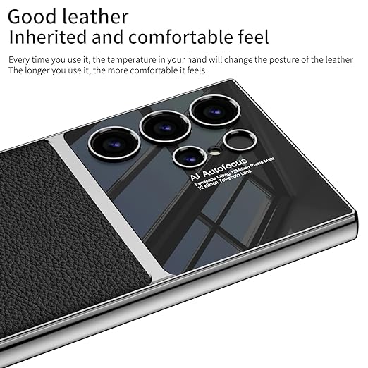 Samsung S24 Ultra Gkk Half Synthetic Leather Electroplating Camera Shing Case
