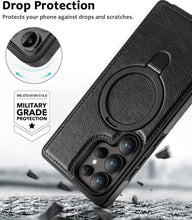 Samsung Galaxy S23 Ultra Vegan Leather Case with Magsafe and Stand - Black