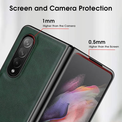 Samsung Galaxy Z Fold 4 Leather Case Simple Sleek Protection - Green