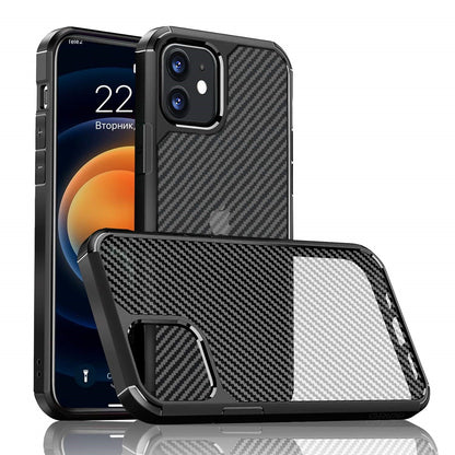 iPhone 12 Carbonfiber Transparent Hybrid Shockproof Case