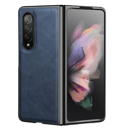 Samsung Galaxy Z Fold 4 Leather Case Simple Sleek Protection - Blue