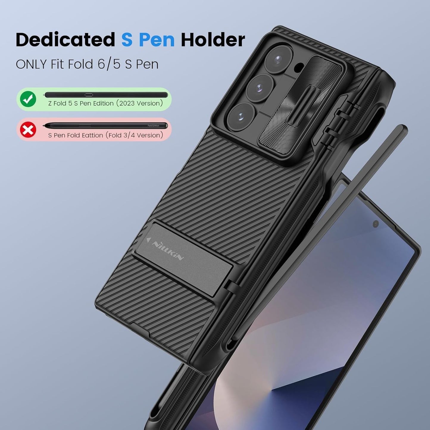 Samsung Galaxy Z Fold6 Nillkin Cam-Shield Pro Case with S Pen Holder - Black