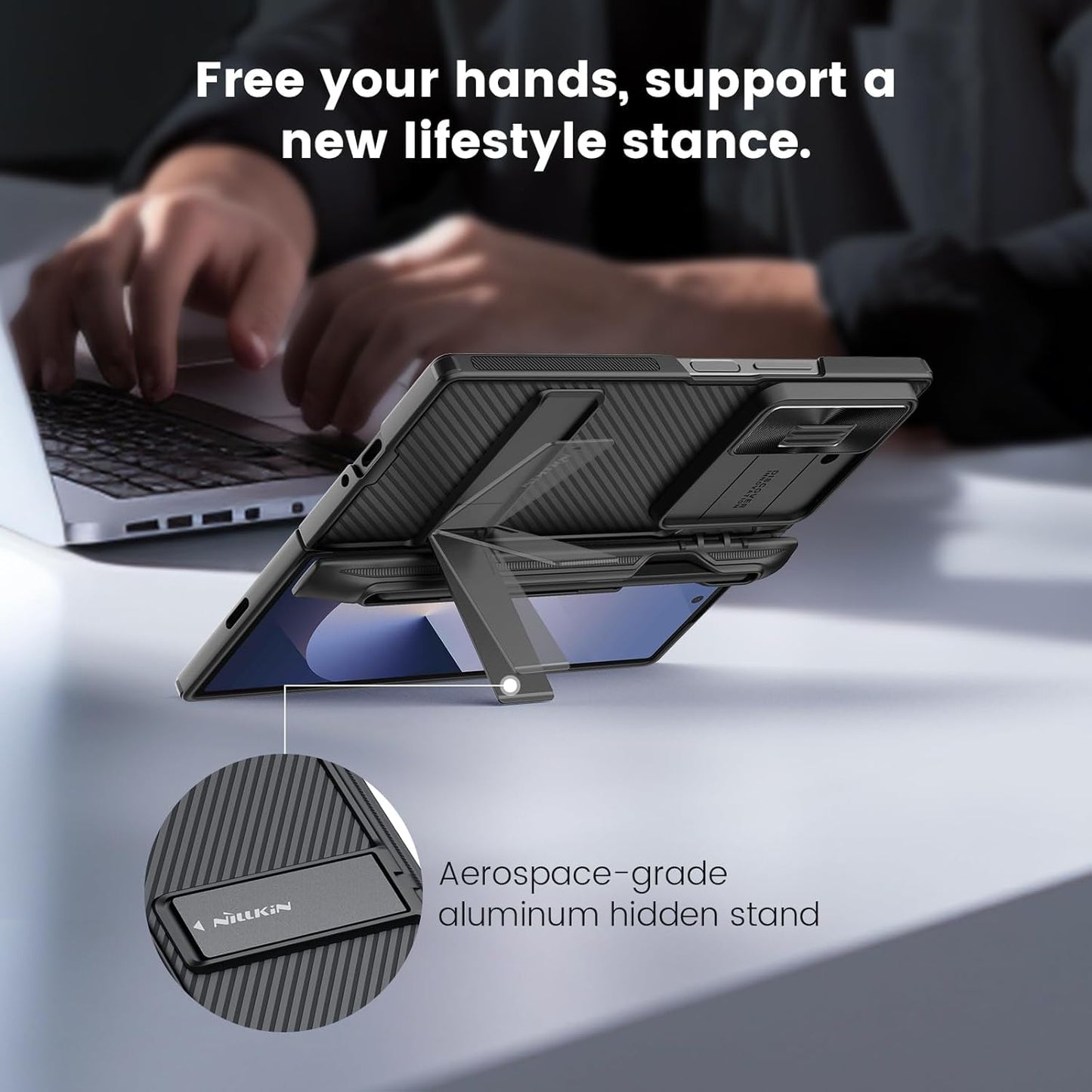 Samsung Galaxy Z Fold6 Nillkin Cam-Shield Pro Case with S Pen Holder - Black